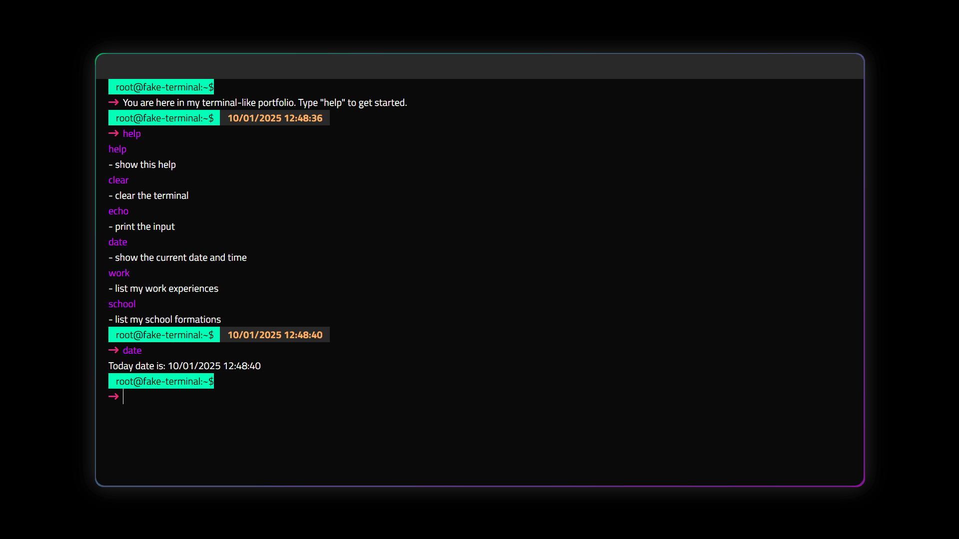 Fake Terminal